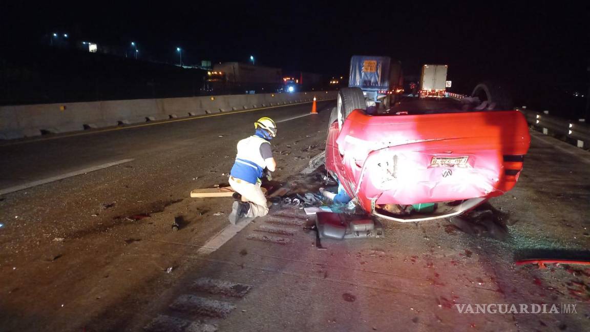 Fallecen dos en accidente sobre la autopista Monterrey-Saltillo