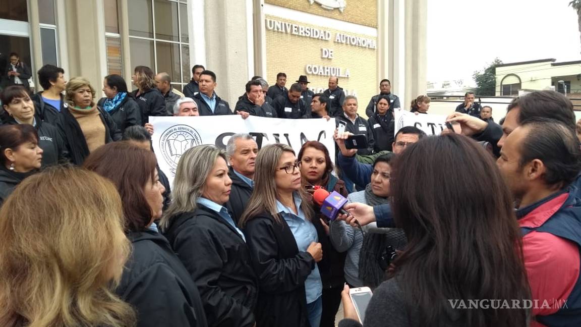 $!Toma rectoría sindicato de UAdeC en Saltillo; exige pago de 50 mdp