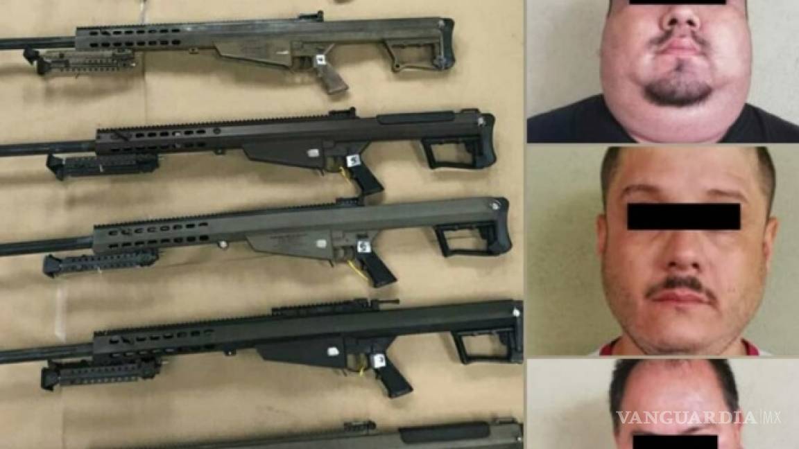 Detienen a tres hombres con siete armas tipo Barret calibre 50 en Nuevo León