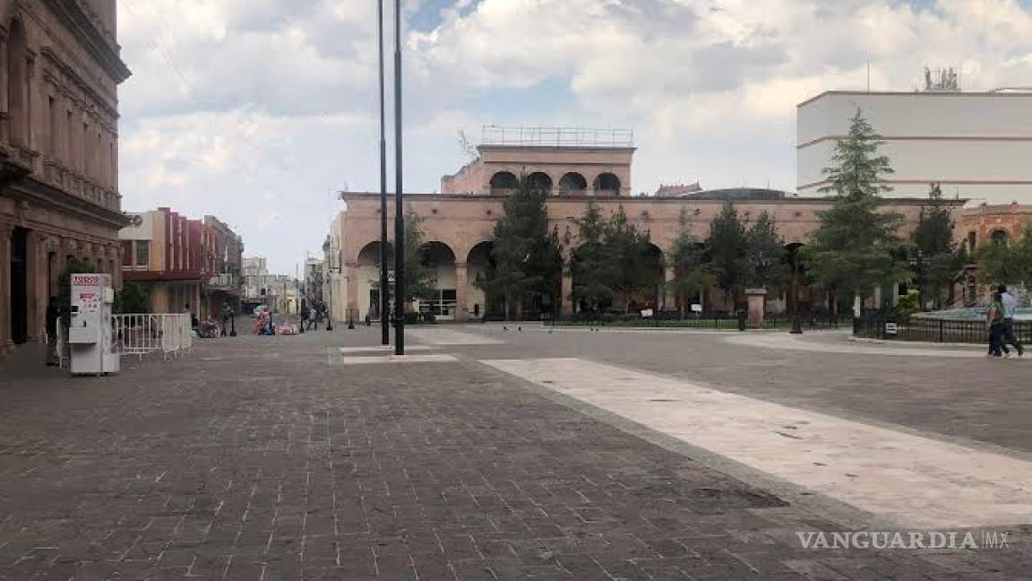 $!Centro de Saltillo sin mucha afluencia en primer domingo de reactivación