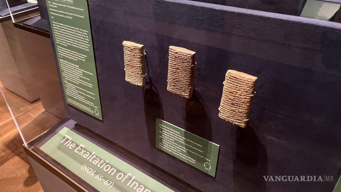 $!Vista de la exposición “She Who Wrote” sobre las mujeres en Mesopotamia en la Morgan Museum and Library de Nueva York.