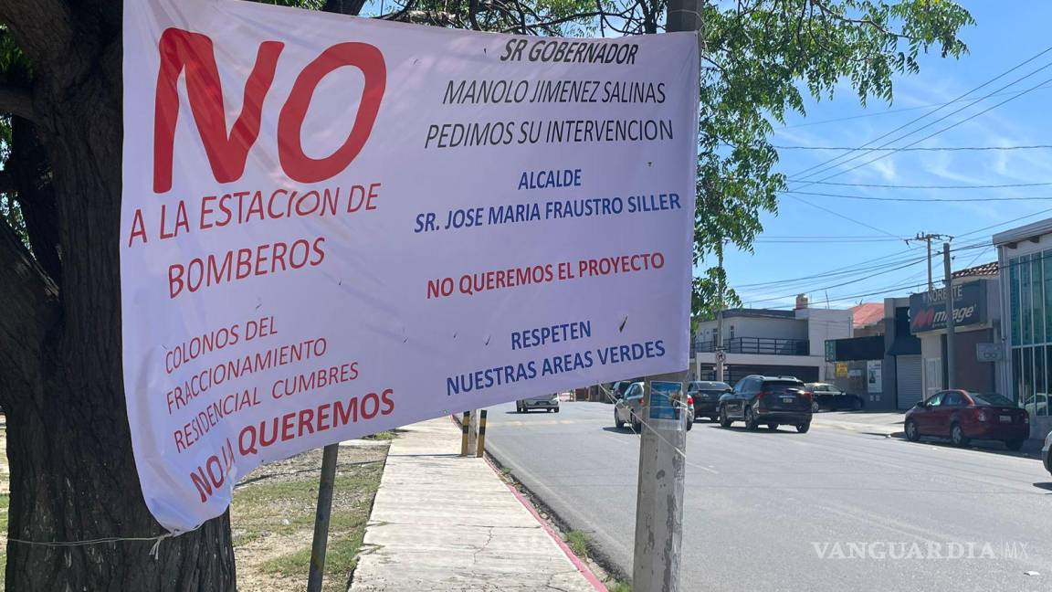 Saltillo: protestan vecinos por instalación de estación de bomberos