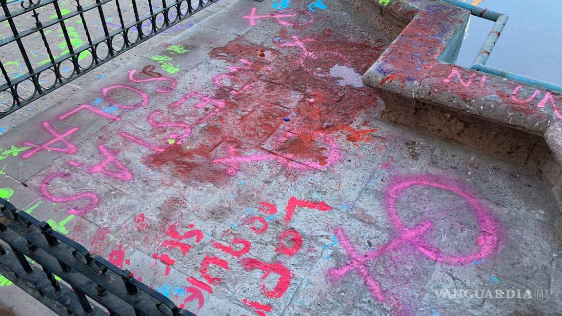 $!La pintura permanece hasta las primeras horas de este miércoles.