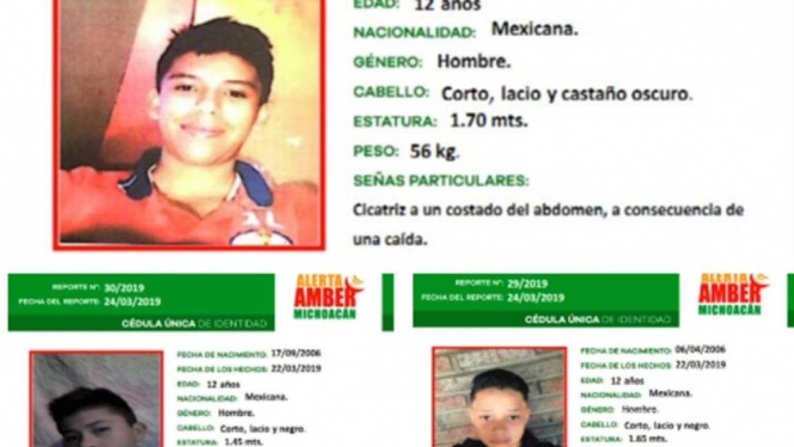 Tres estudiantes de secundaria desaparecen en Michoacán