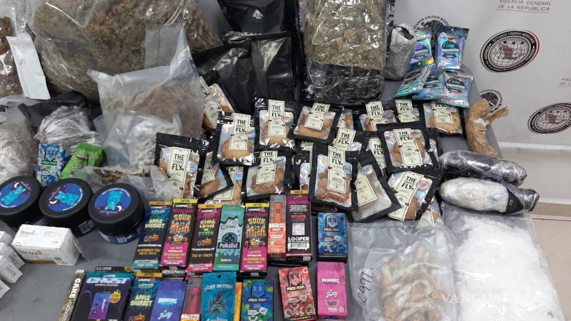 Galletas con cannabis, hongos, mariguana y metanfetamina aseguran en una empresa de paquetería en Nuevo León