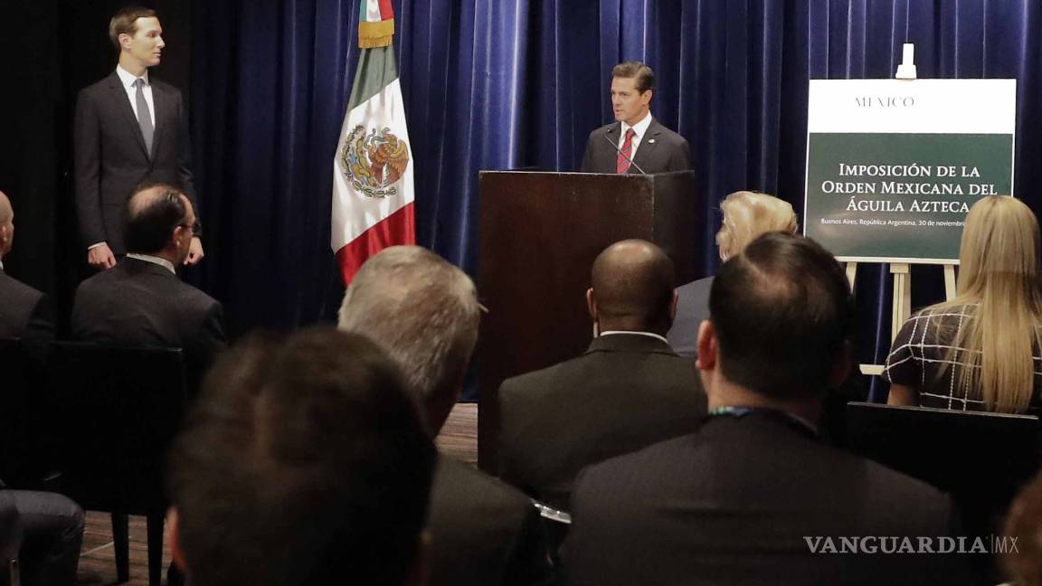 $!Pese a críticas, Peña Nieto entrega Orden Mexicana del Águila Azteca a Jared Kushner, yerno de Donald Trump