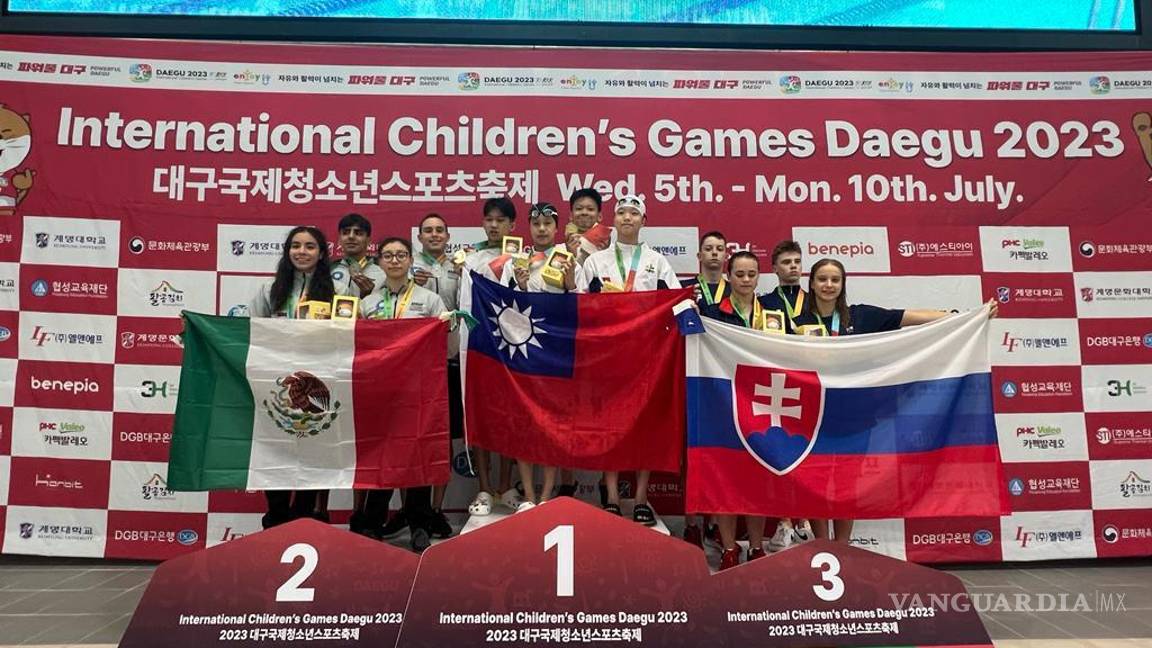 $!Javier Díaz López gana tercer y segundo lugar en natación en los International Children’s Games Daegu 2023, en Corea del Sur.