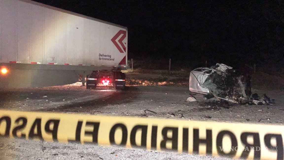 ¡Tragedia en la carretera Saltillo- Zacatecas! Conductor pierde la vida al impactarse de frente contra un tráiler