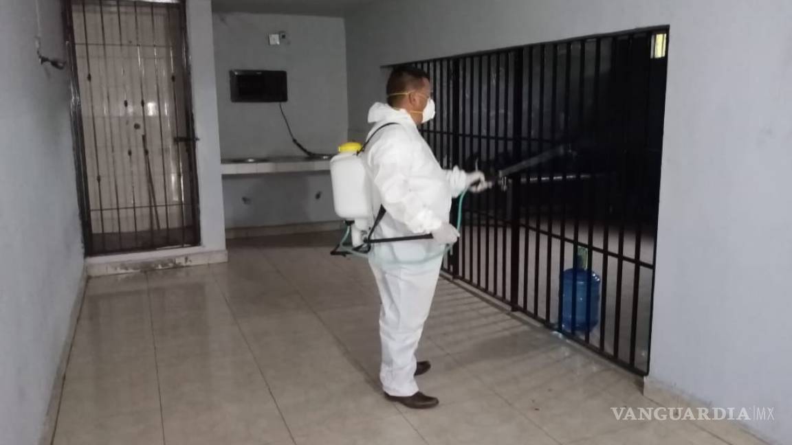 Sanitizan instalaciones de Seguridad Pública en Frontera, Coahuila