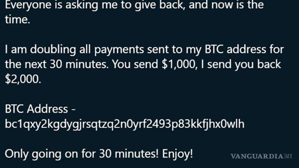 $!Hackers se apoderan de cuentas de Elon Musk, Bill Gates, Joe Biden y Jeff Bezos para intentar estafa con criptomonedas