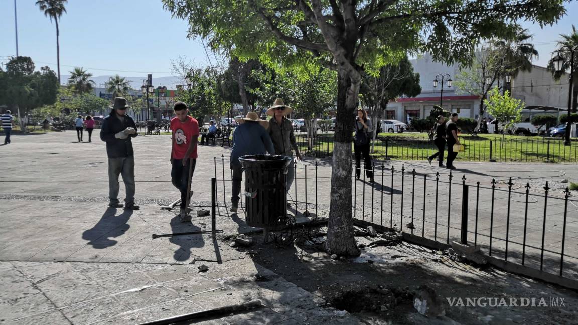 Inicia rehabilitación de la Plaza Principal de Monclova