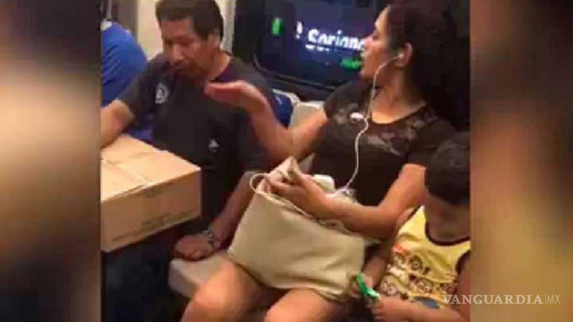 En Nuevo León, hombre toca a una mujer en el metro y ella le responde con bofetada