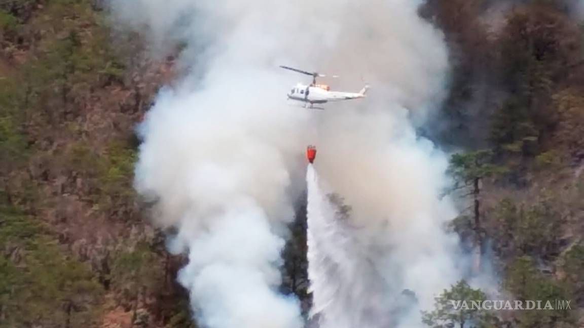 Se accidenta helicóptero que apagaba incendio forestal en Nuevo León