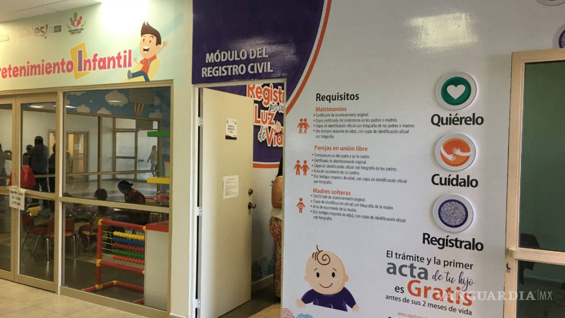 Reabre Registro Civil módulos en hospitales de Coahuila
