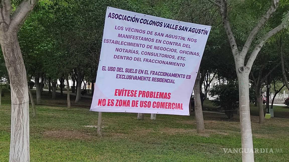 Exigen colonos de Valle San Agustín expulsar comercios de fraccionamiento en Saltillo