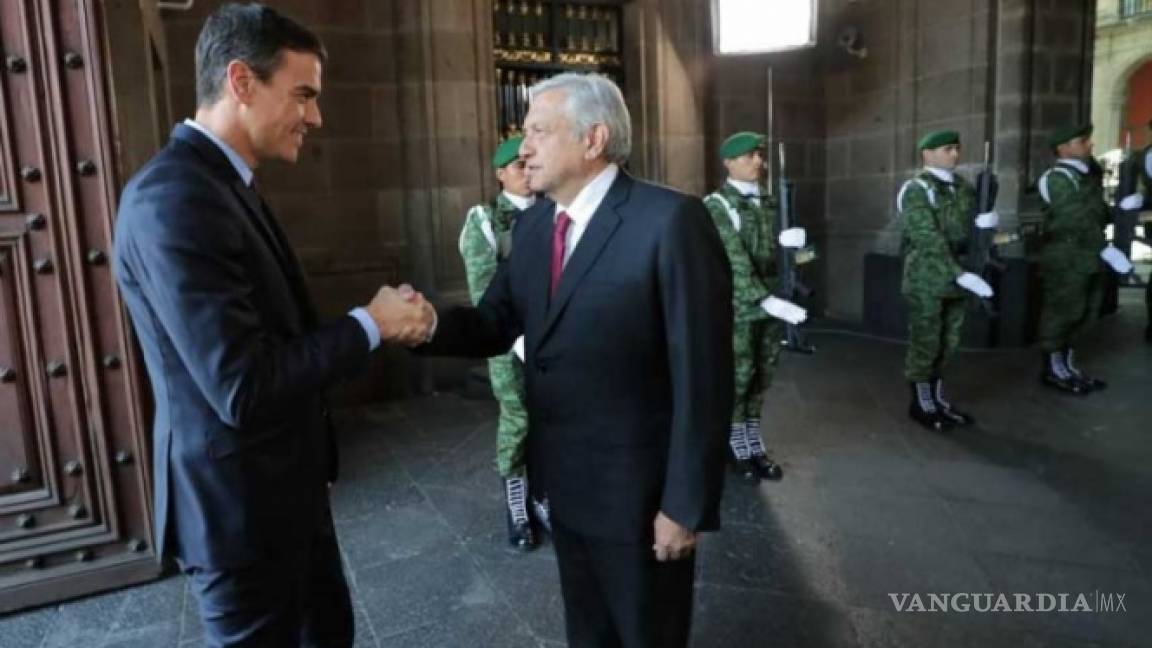 AMLO y Pedro Sánchez se reúnen en Palacio Nacional