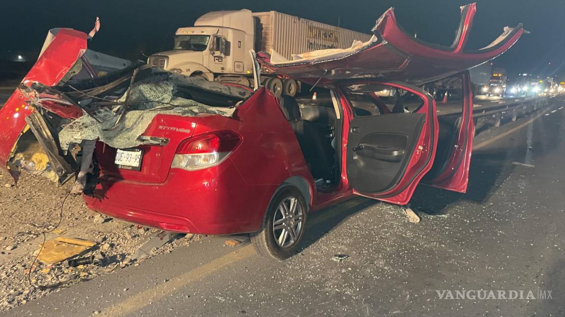 Muere prensado conductor en la Monterrey-Saltillo
