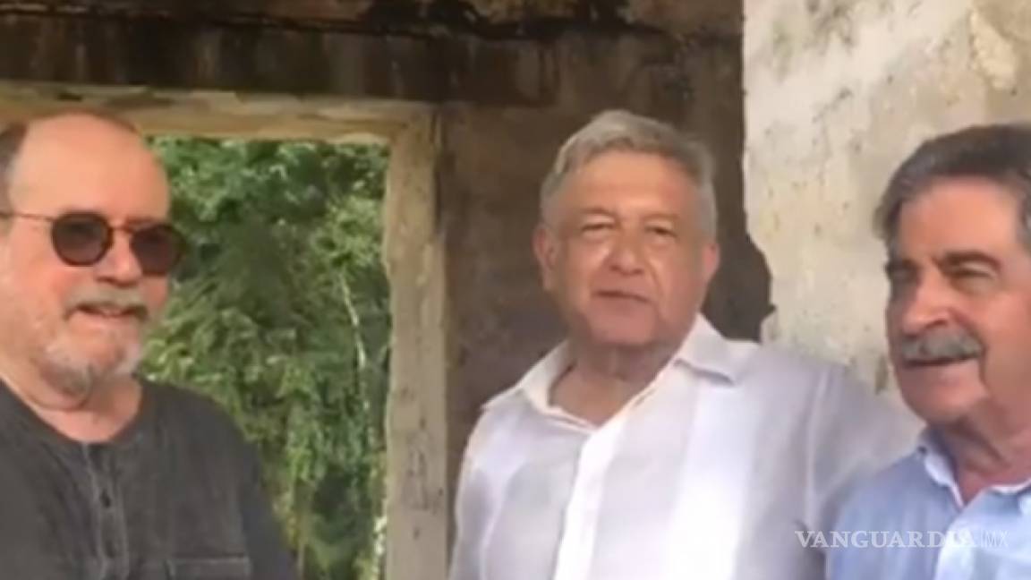 AMLO se carga de energía en Palenque con Silvio Rodríguez y el presidente de Cantabria