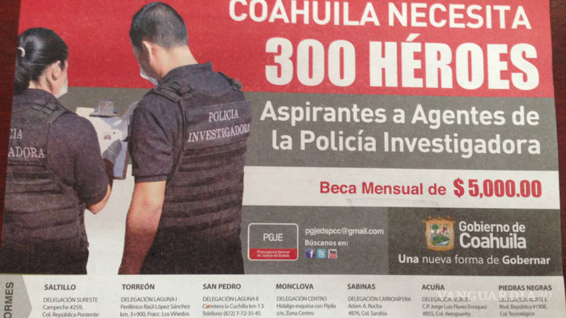 Cuenta sólo con prepa 80% de investigadores adscritos a Fiscalía General de Coahuila