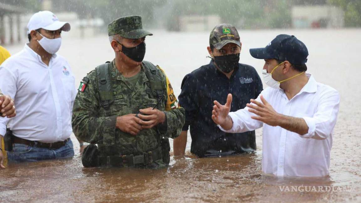 Gobernador de Yucatán visita áreas afectadas por lluvias