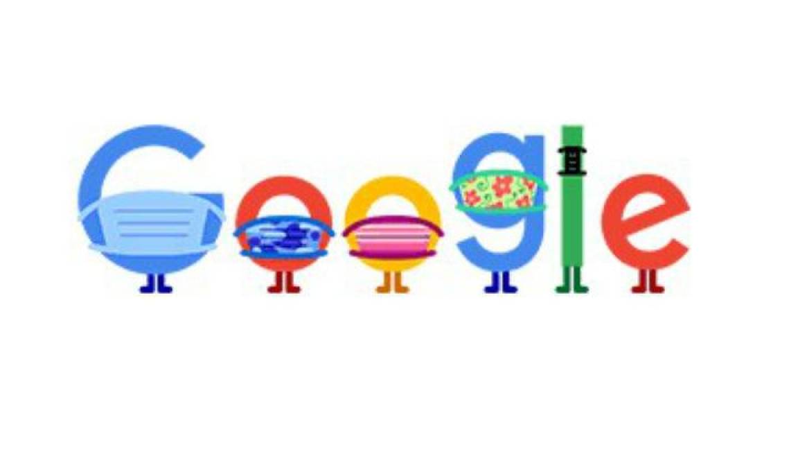 Google le dedicó un Doodle al uso del cubrebocas