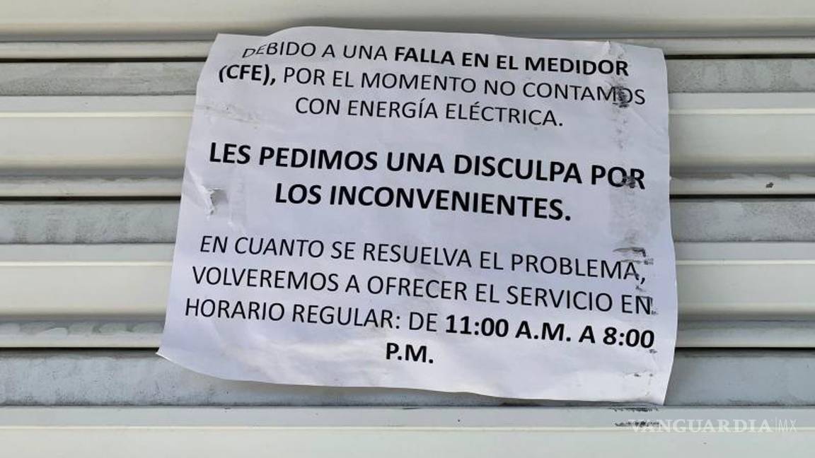$!Comerciantes de la Zona Centro denunciaron cortes de luz injustificados y fallas prolongadas en el servicio de energía eléctrica.