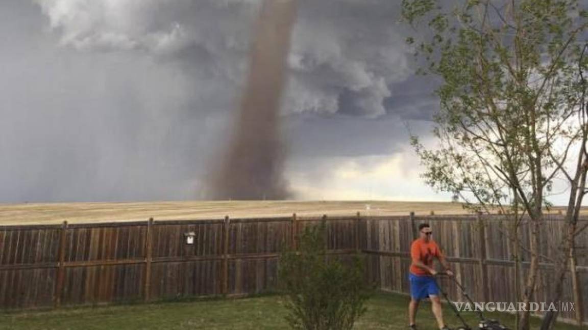 ¿Cuál tornado? Yo estoy podando el césped…