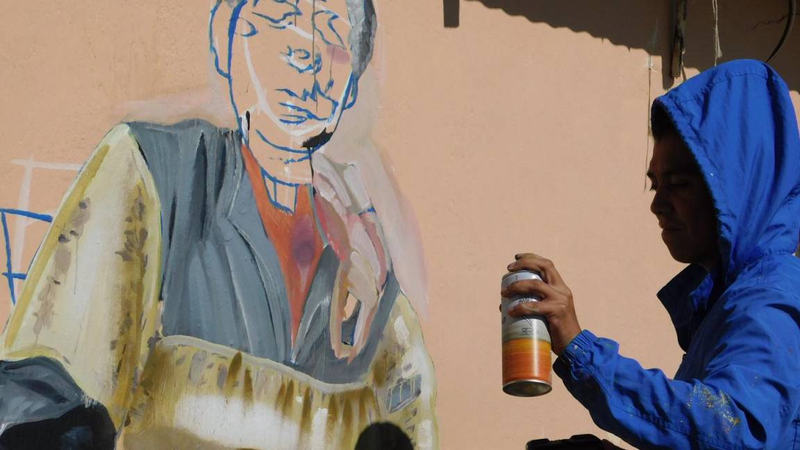 $!Retratan el legado de ‘Mamá Guecho’ en mural del poblado de negros mascogos