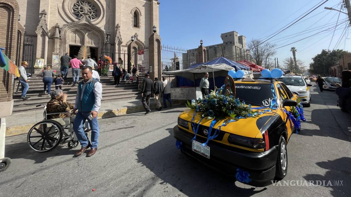 Saltillo: piden taxistas a la Virgen de Guadalupe que acabe conflicto con InDriver