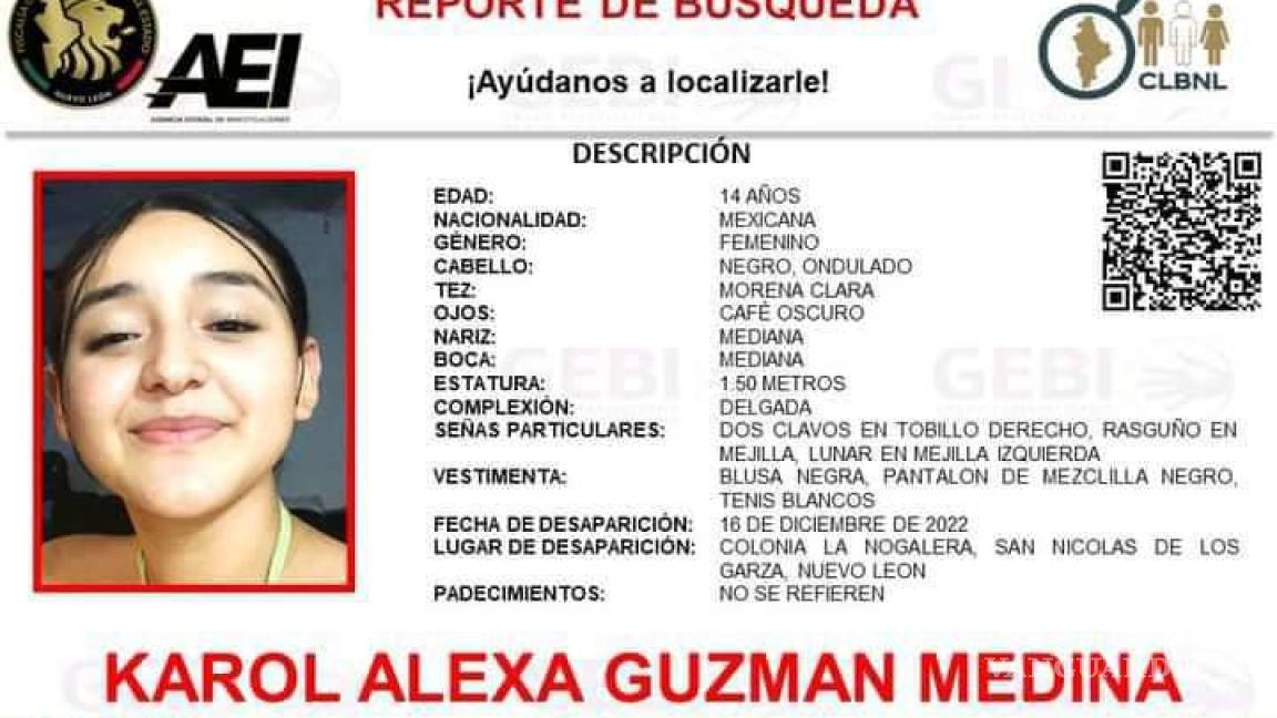 Buscan en Nuevo León a joven de 14 años que desapareció en su secundaria