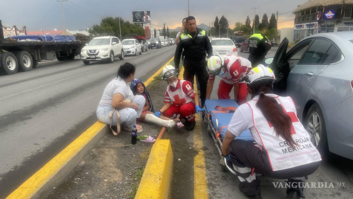 Niña de 8 años resulta herida en choque presuntamente causado por su madre en Saltillo