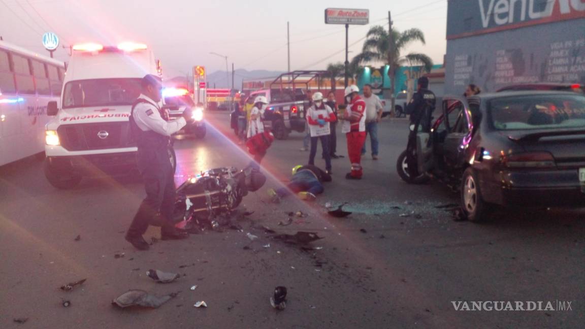 Saltillo: fallece motociclista en accidente automovilístico