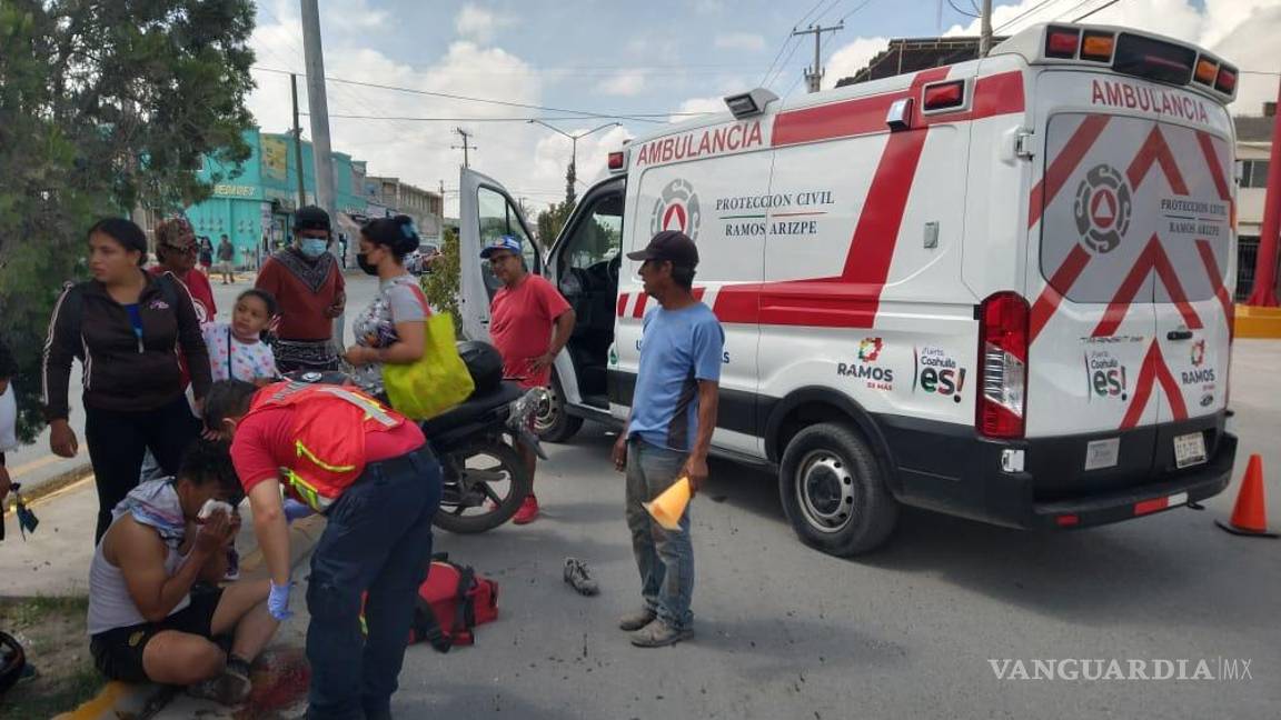Fatal colisión entre moto y bicicleta en Ramos Arizpe deja una persona sin vida