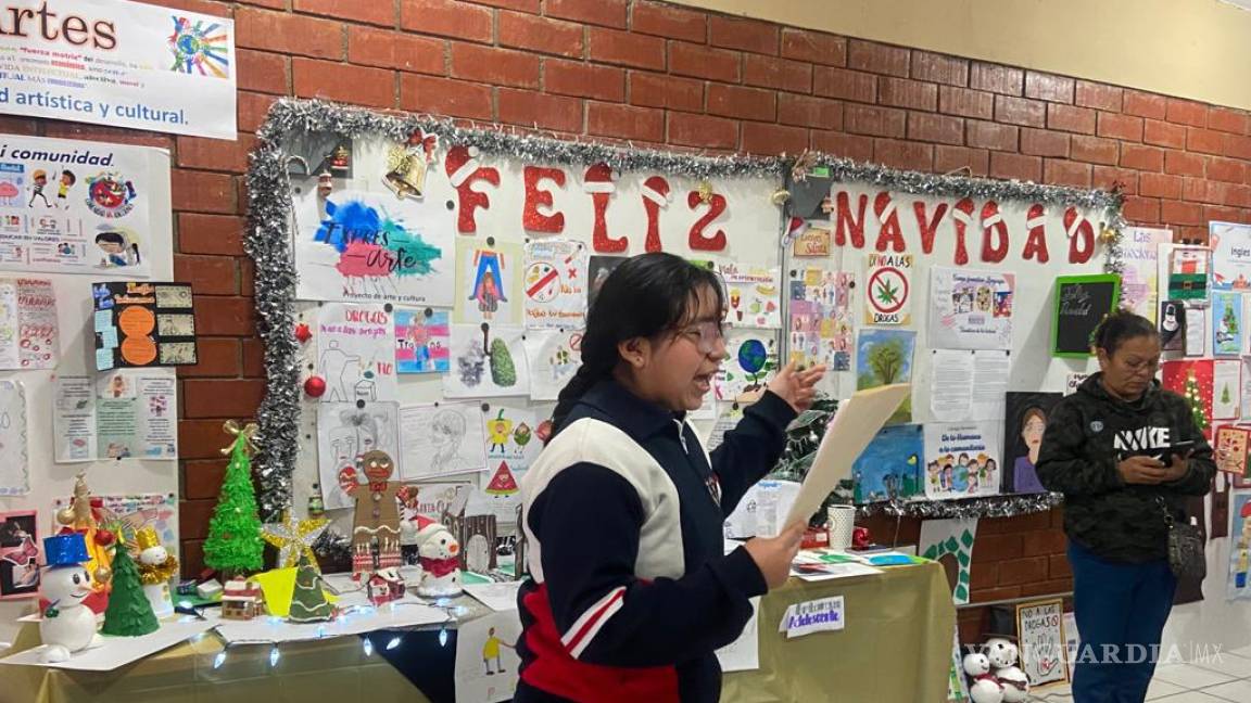 Alumnos de secundaria de Acuña presentan trabajos de los campos formativos