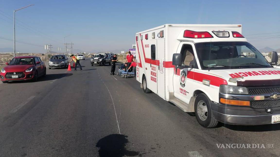 Motociclista sale de fiesta, se queda dormido y derrapa en Carretera Saltillo-Monterrey