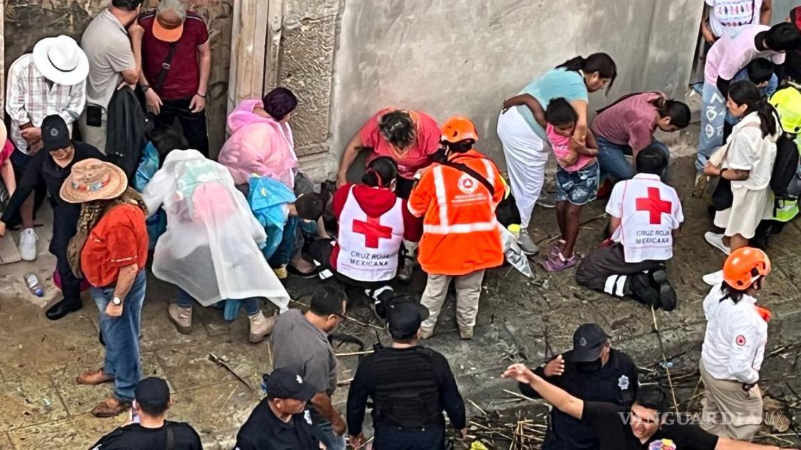 En Oaxaca, explosión de pirotecnia en desfile de la Guelaguetza deja siete personas heridas