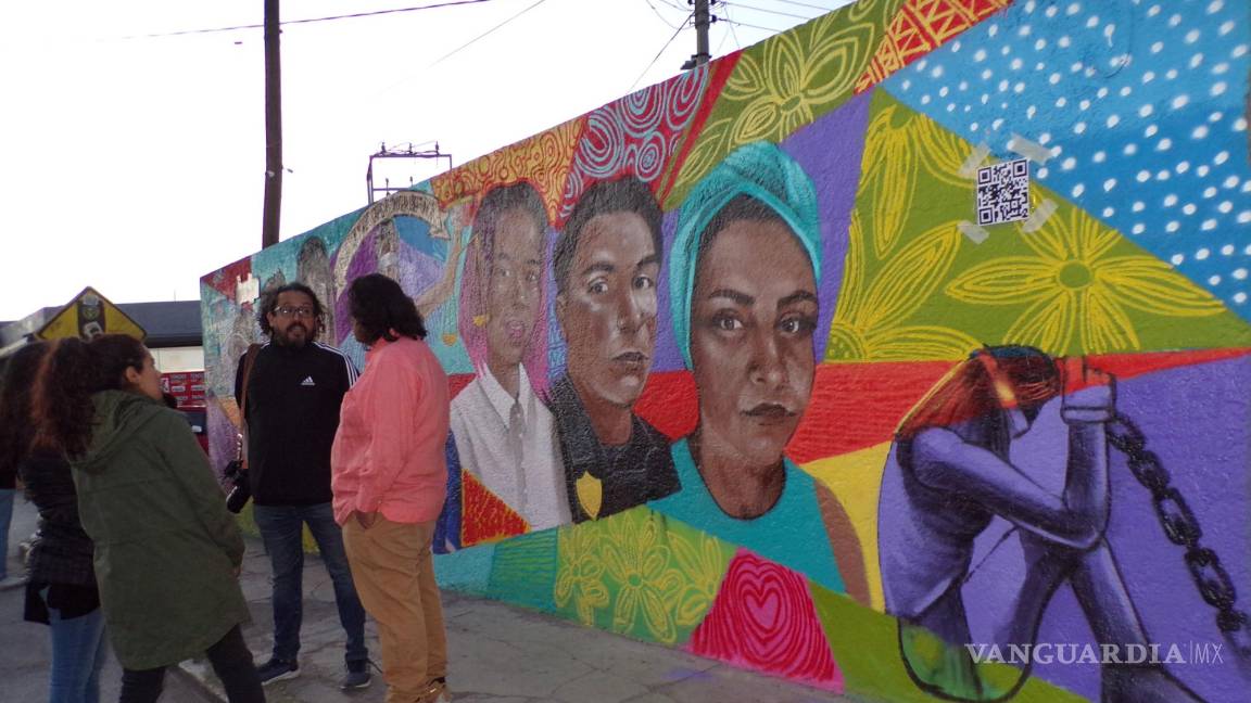 Con mural pintado en la Landín de Saltillo, hacen conciencia sobre la tortura