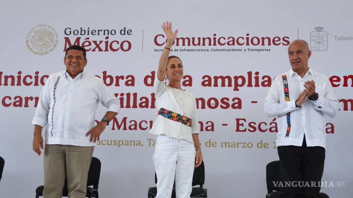 Elogia Sheinbaum a AMLO en Macuspana la cuna del expresidente; arranca obras en Tabasco