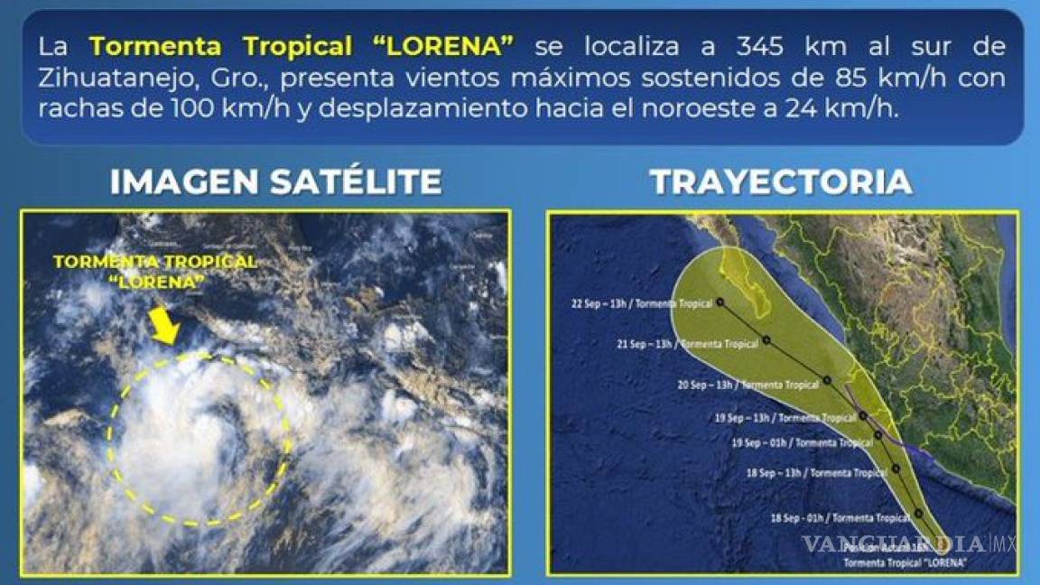 Tormenta ‘Lorena’ se acerca a las costas del Pacífico