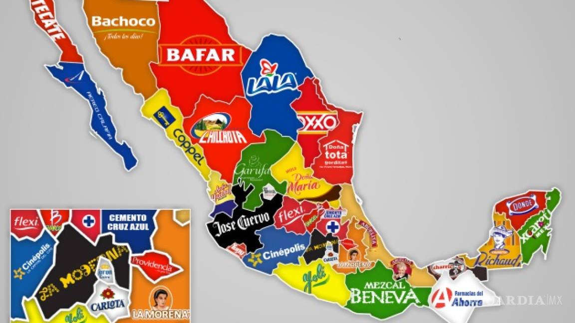 Este mapa te muestra el origen de las 32 marcas más populares de México