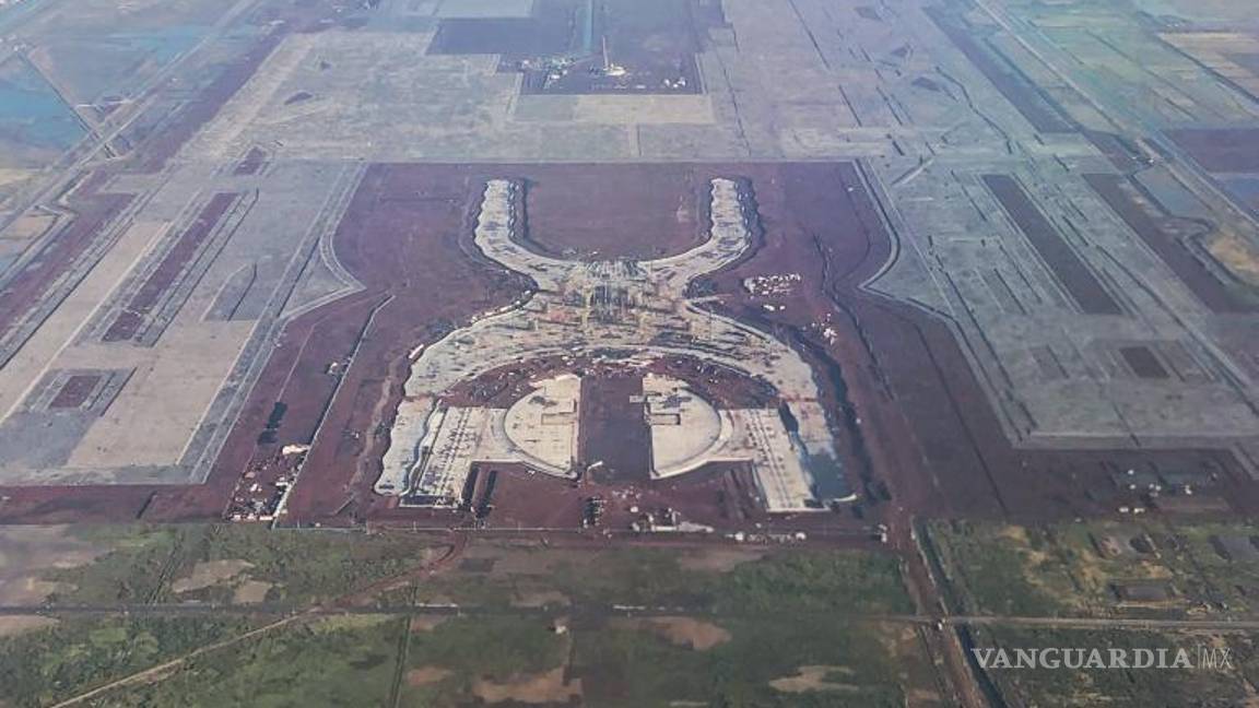 $!Vista aérea de la construcción del Nuevo Aeropuerto Internacional de México.