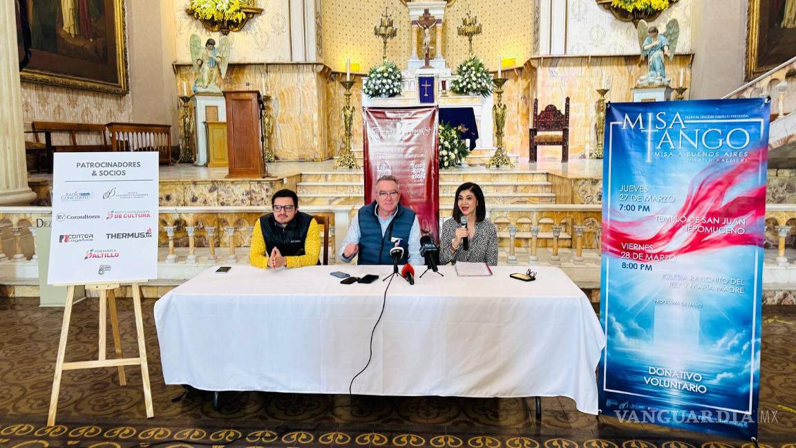 $!Ofrecerán ‘Misa Tango’ en Saltillo a beneficio del órgano del templo de San Juan Nepomuceno