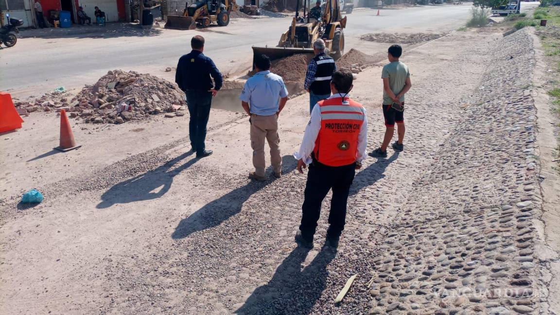 Atienden eventos causados por reblandecimiento del suelo en Torreón