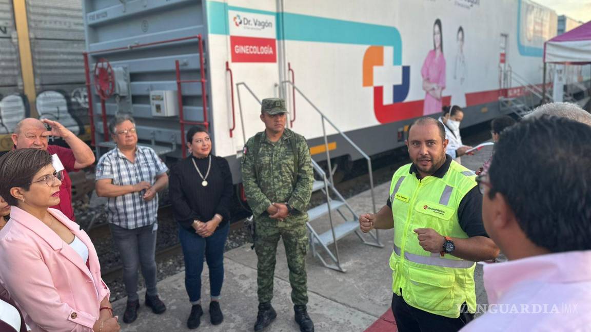 Arriba Dr Vagón ‘El Tren de la Salud’ a Frontera, Coahuila