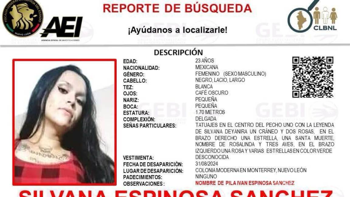 Buscan a Silvana, joven trans desaparecida en Monterrey