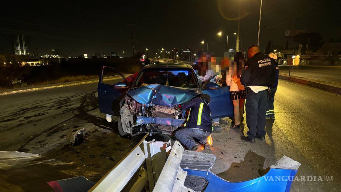 Colisiona contra barra de contención y resulta lesionado en Saltillo; presuntamente ebrio