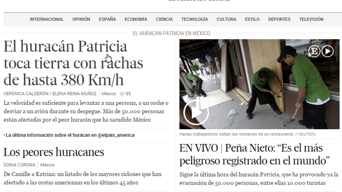 $!Prensa internacional, atenta a emergencia por Patricia