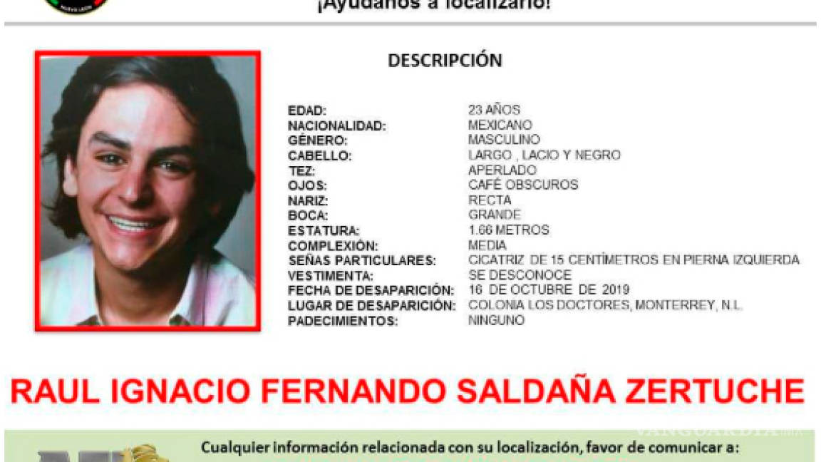 Reportan a joven coahuilense como desaparecido desde el jueves en Monterrey