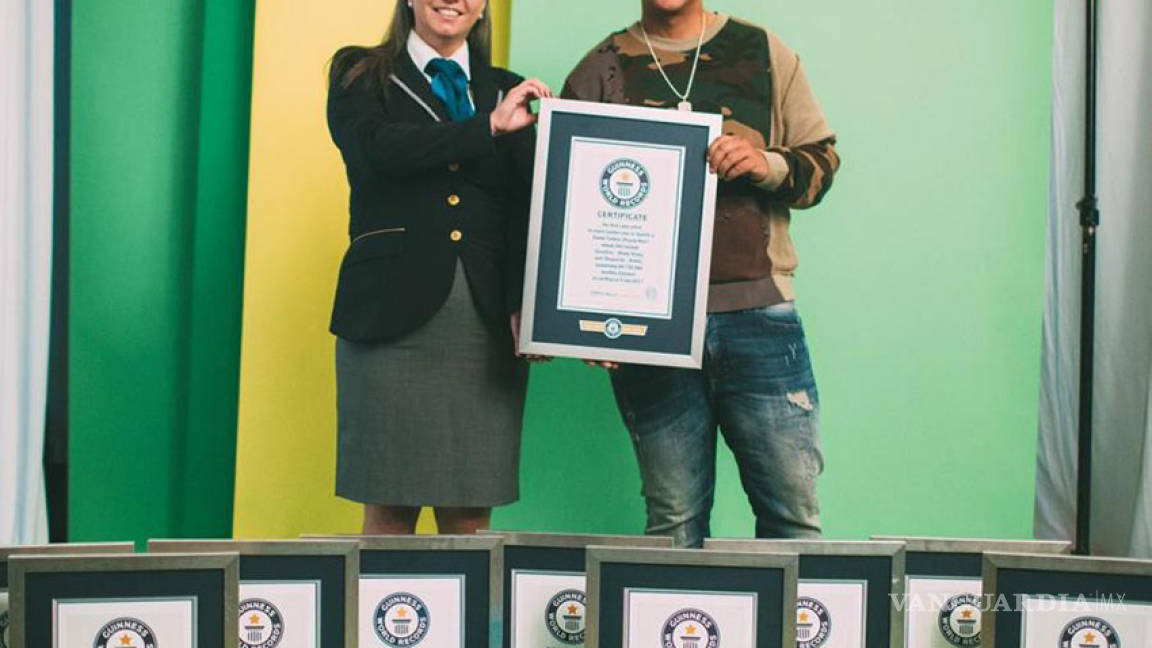 Daddy Yankee se hace acreedor a 10 récords Guinness