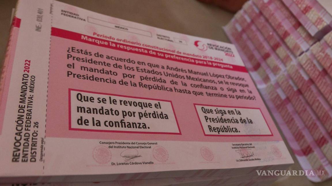 $!Las papeletas para la consulta de revocación de mandato que se realizará el próximo 10 de abril.